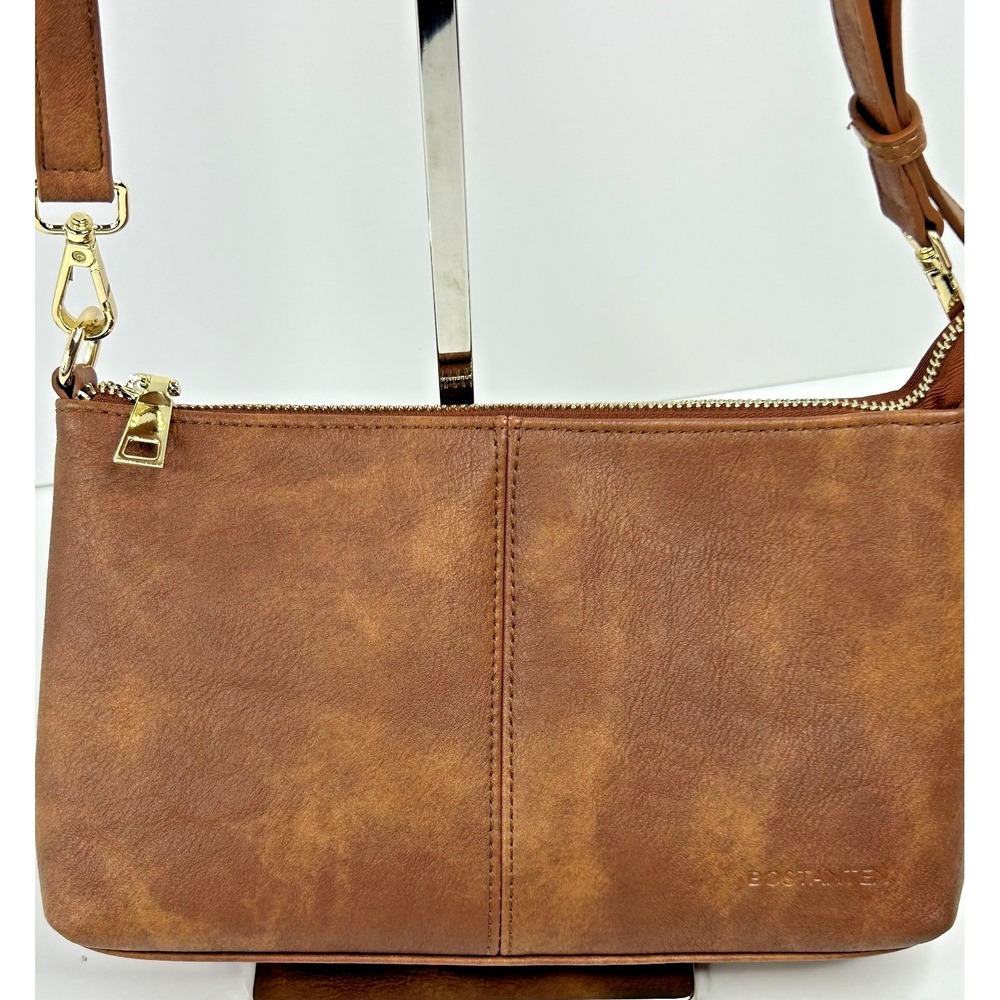 Bostanten Nola Vegan Leather Envelope Clutch/Wristlet/Crossbody Purse Brown Sm.‎